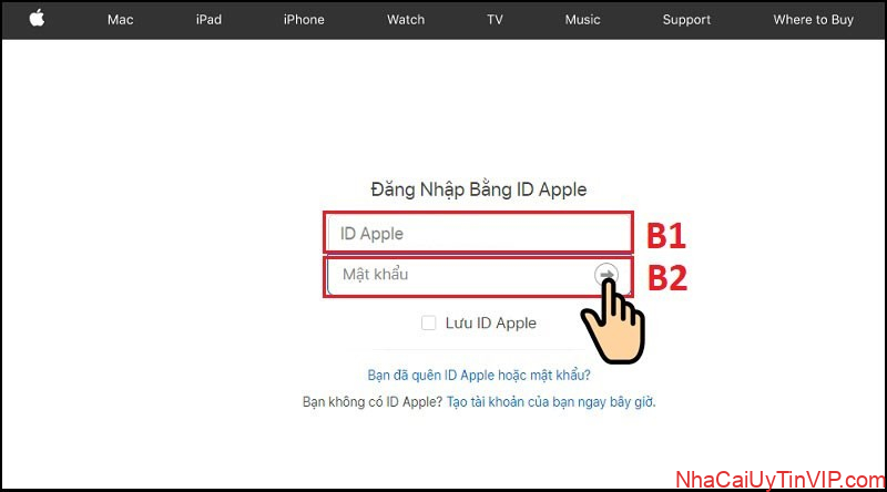 Điền “ID Apple” và “Mật khẩu” 