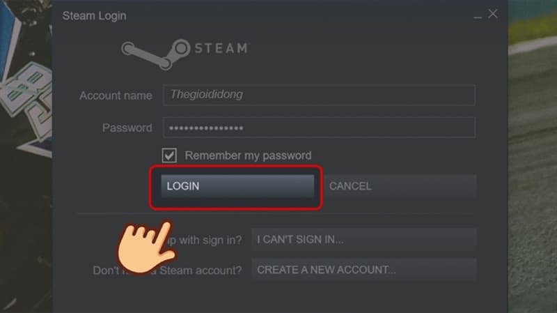 Bước 3: Đăng nhập tài khoản của bạn vào Steam
