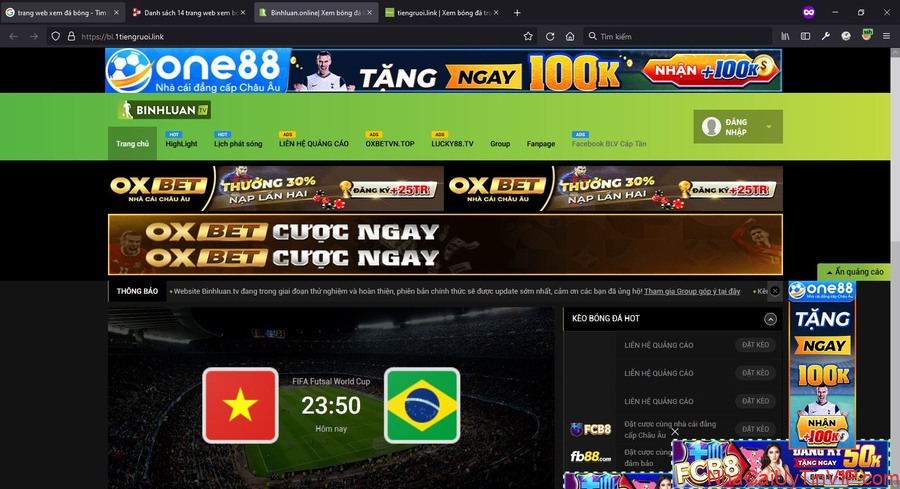 Trang xem bóng đá trực tuyến Bình Luận TV